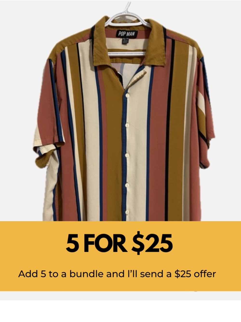 Multicolor Retro Striped Men's Shirt